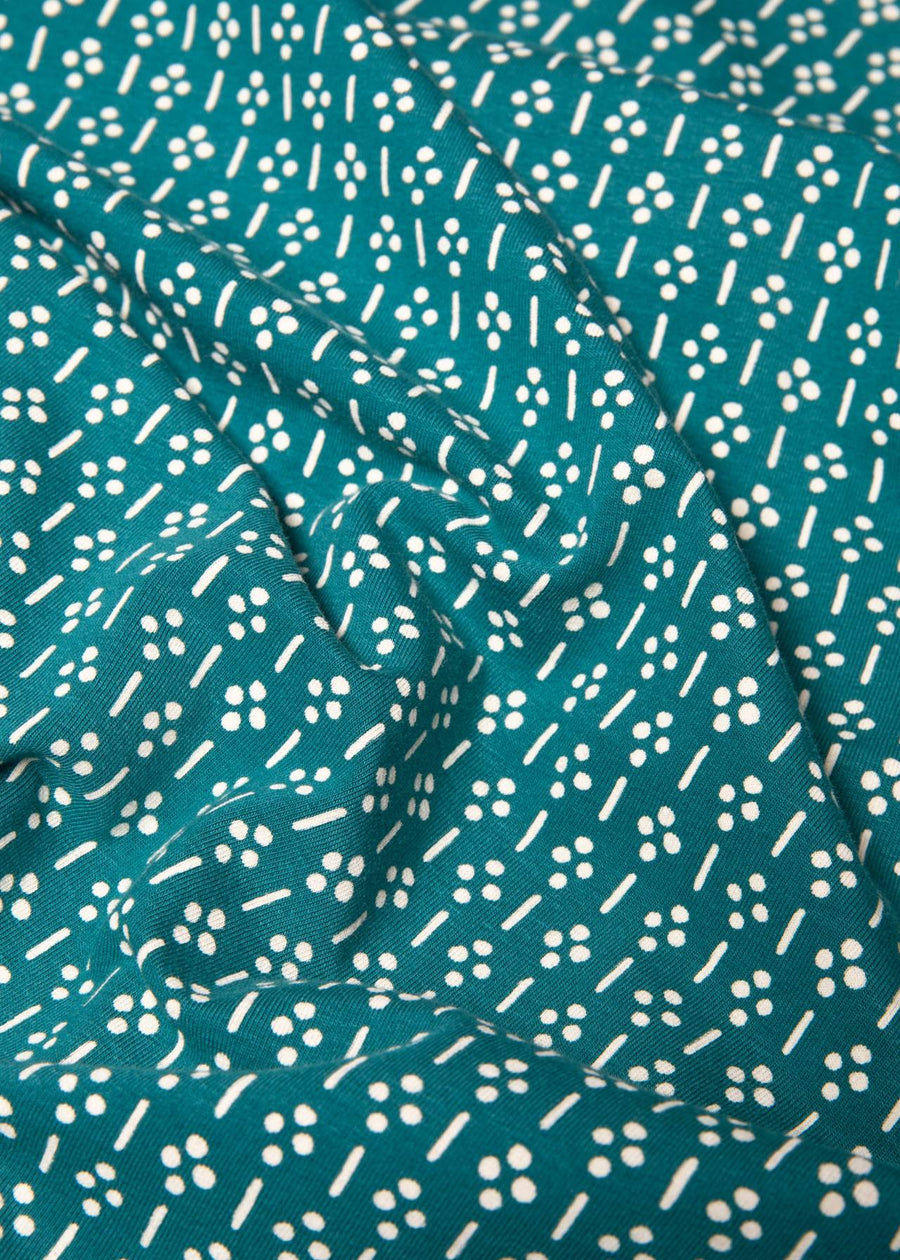 Blutsgeschwister Shalala Tralala Spring dot and dash Kleid petrol