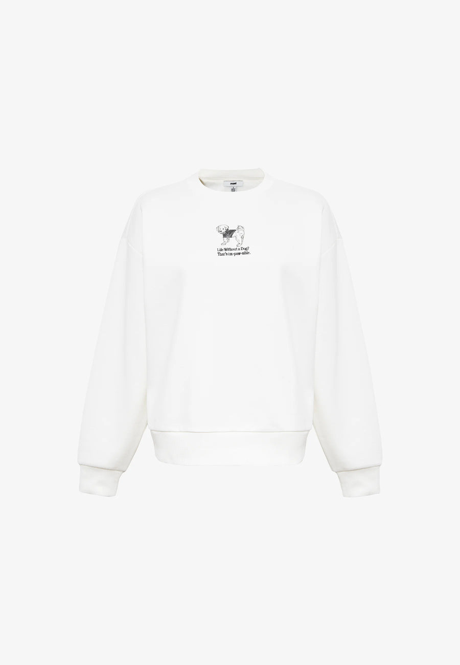 Mavi Sweatshirt cremeweiß, Life without a Dog?