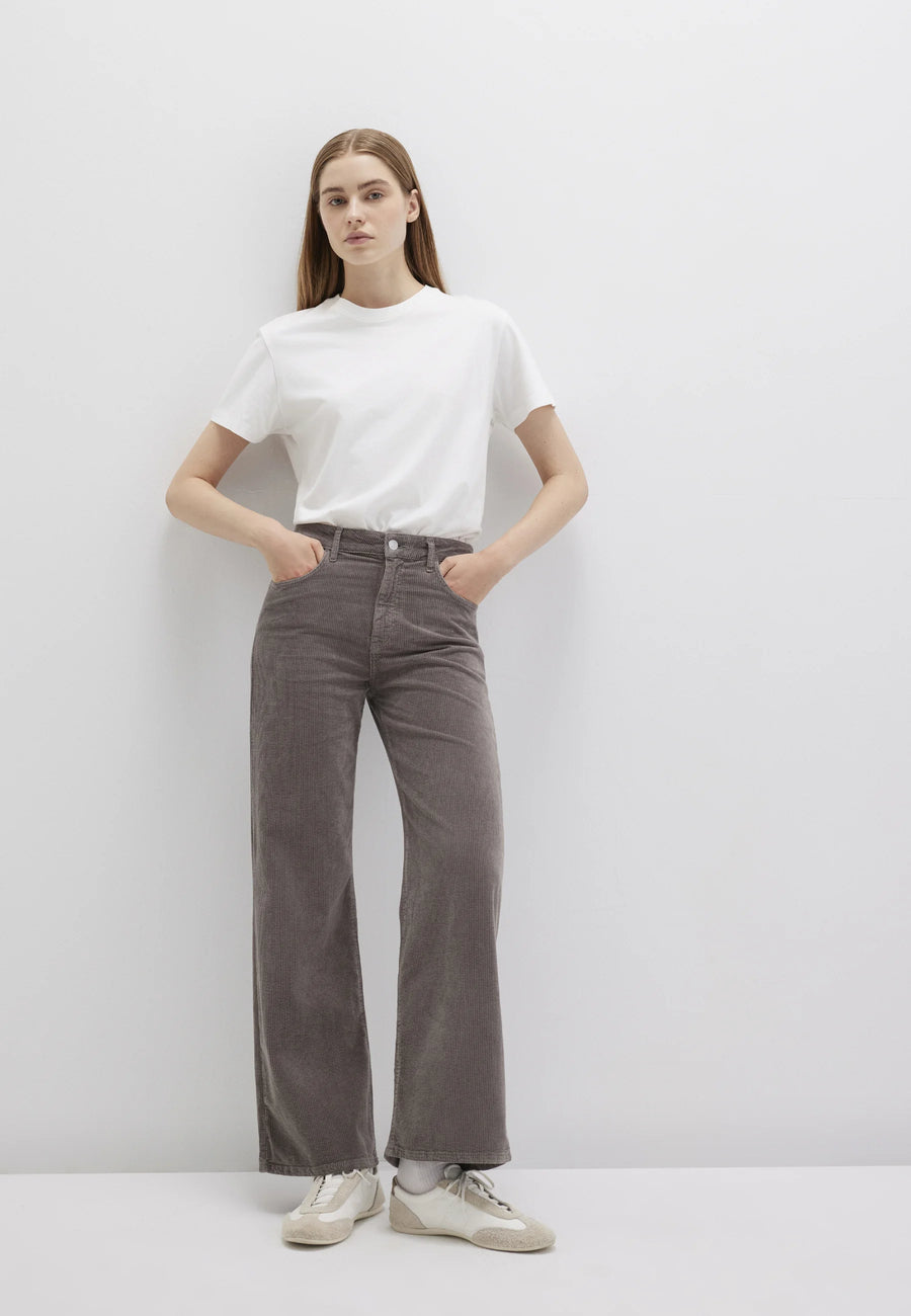 Mavi Malibu Cord-Wide-Leg-Hose, charcoal gray