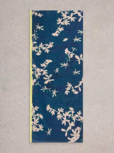 White Stuff Cherry Blossom Scarf Tuch blue mlt