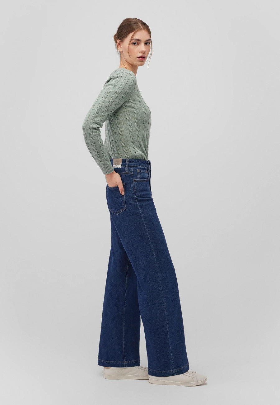 Mavi V-Neck Pullover mint leaf, Cable Knit