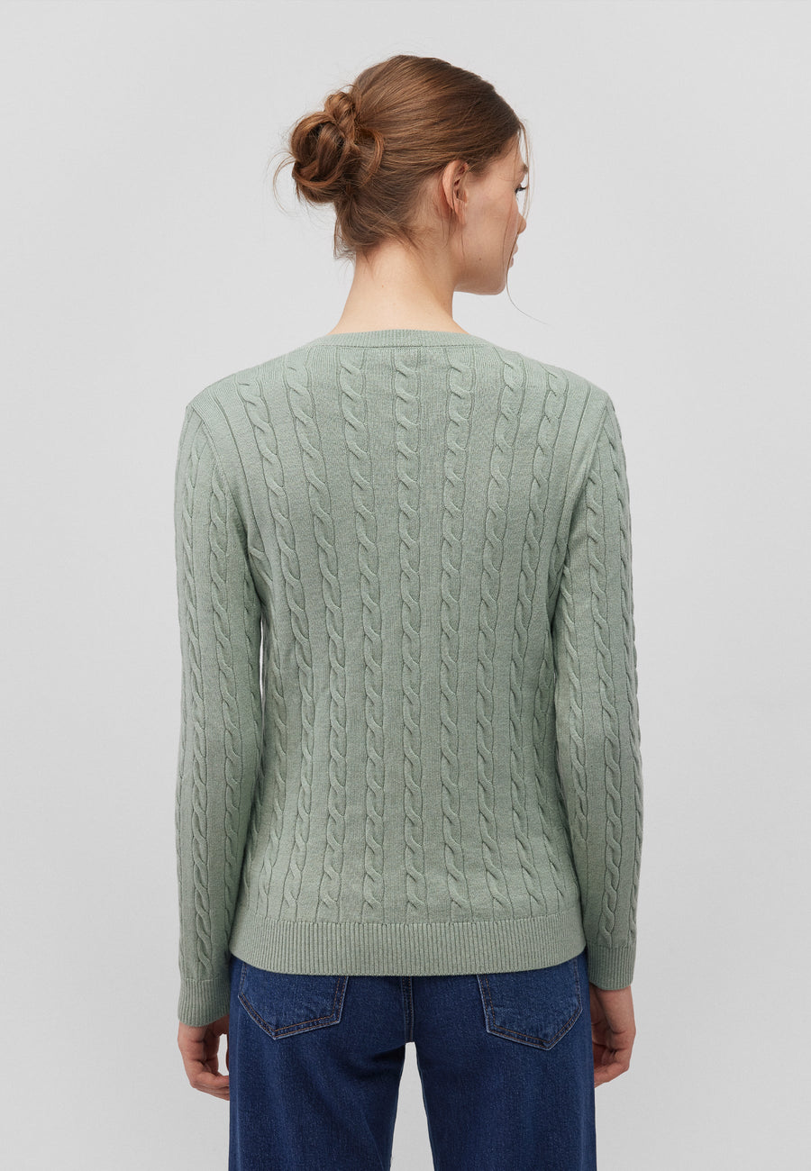Mavi V-Neck Pullover mint leaf, Cable Knit