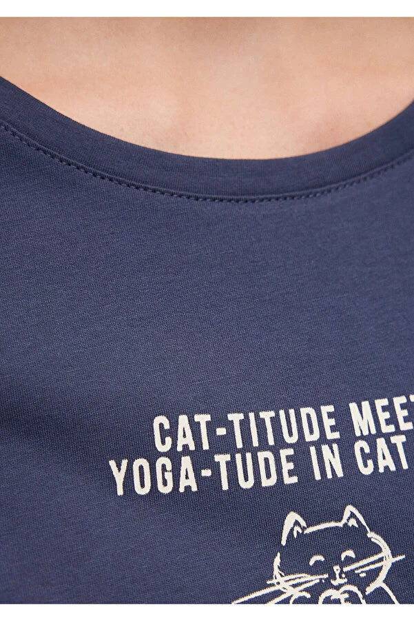 Mavi T-Shirt, dunkelblau, Yoga-Cat