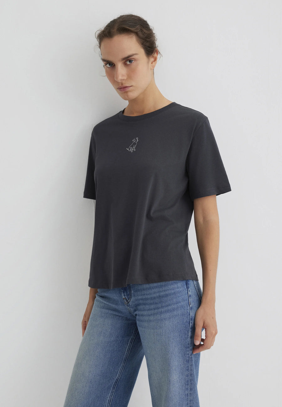 Mavi T-Shirt asphaltgrau Hunde-Silhouette