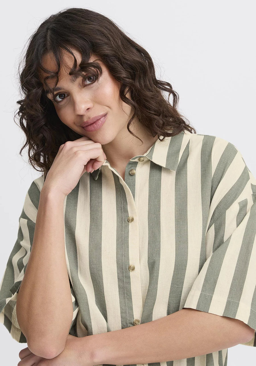 Fransa Frmaddie Bluse, Hemd, agarve green mix