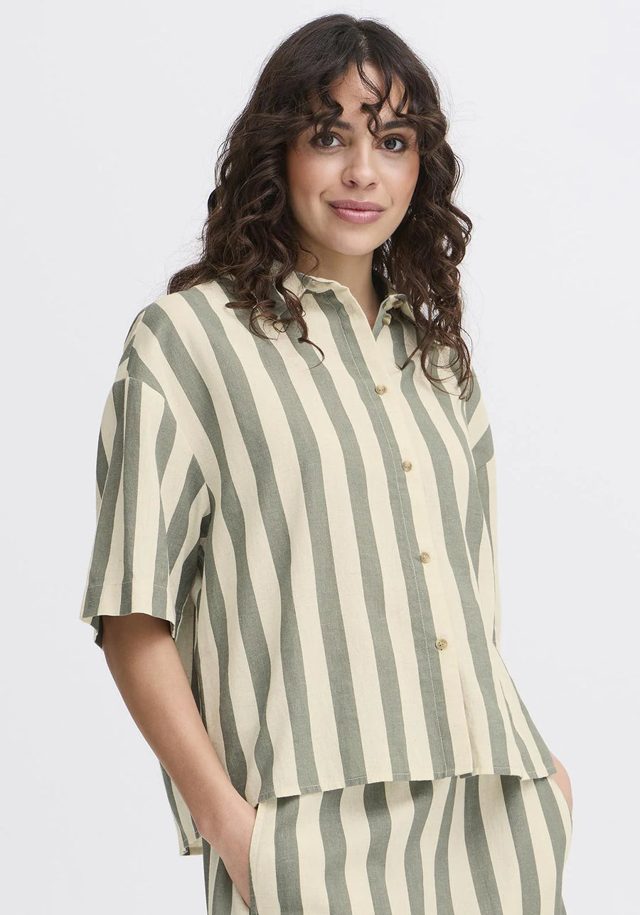 Fransa Frmaddie Bluse, Hemd, agarve green mix
