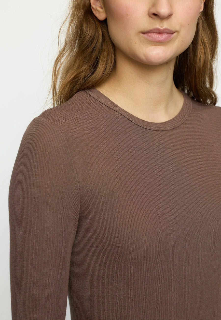 Soft Rebels Srfenja O-Neck Langarmshirt coffee quartz
