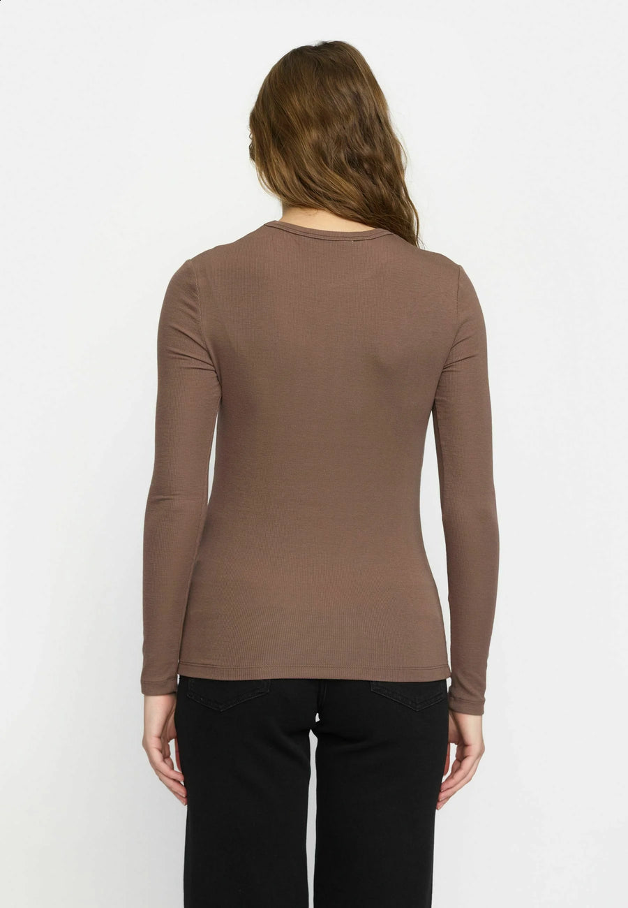 Soft Rebels Srfenja O-Neck Langarmshirt coffee quartz