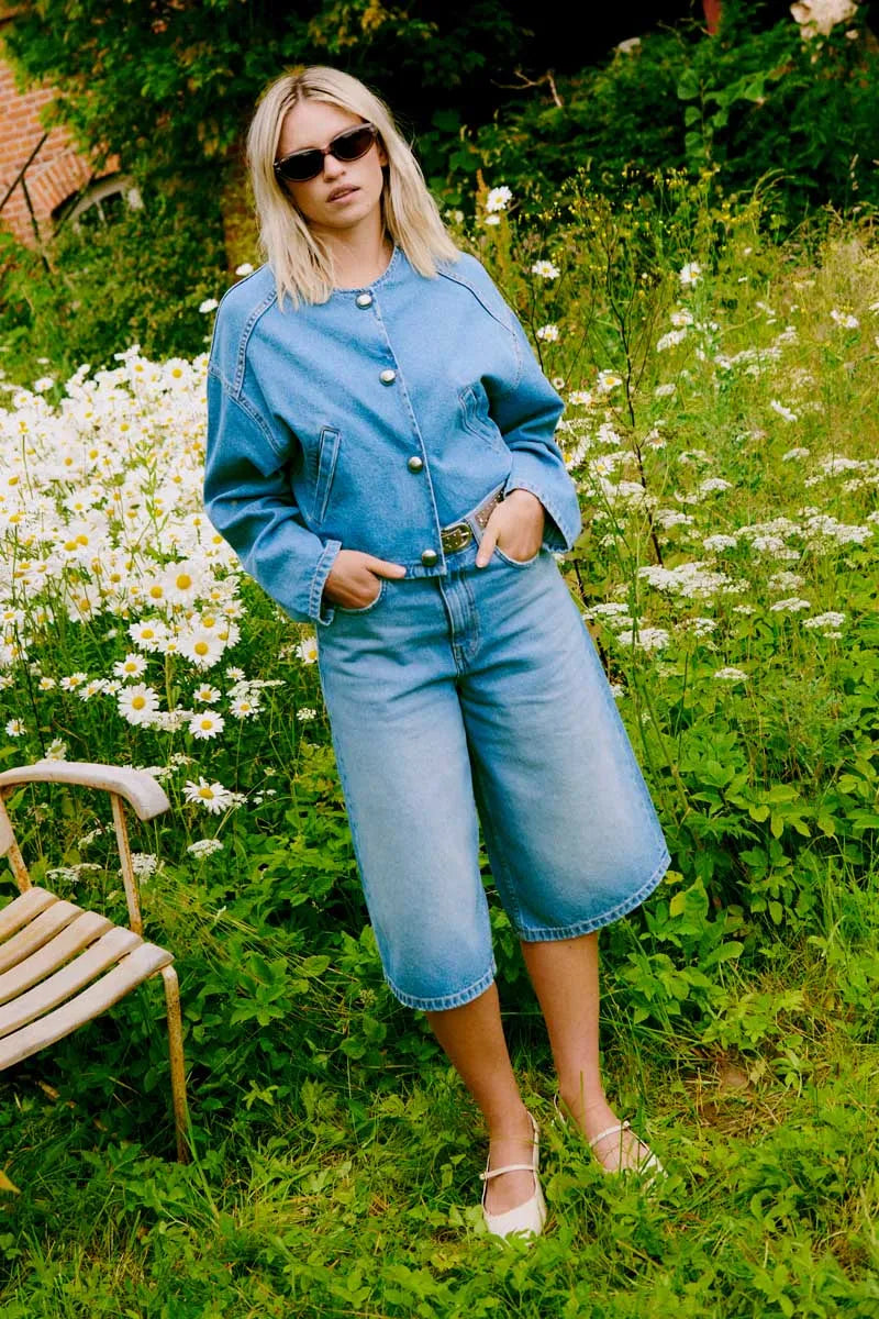 B.young Bylunana Shorts , Jorts, Jeansshort, light blue denim