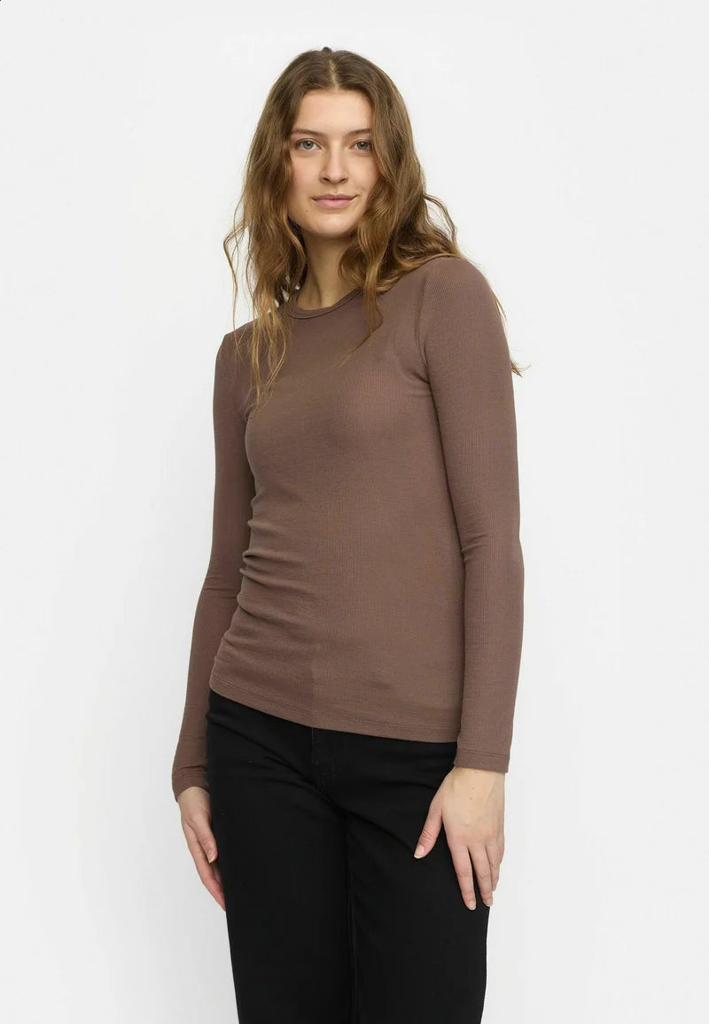Soft Rebels Srfenja O-Neck Langarmshirt coffee quartz