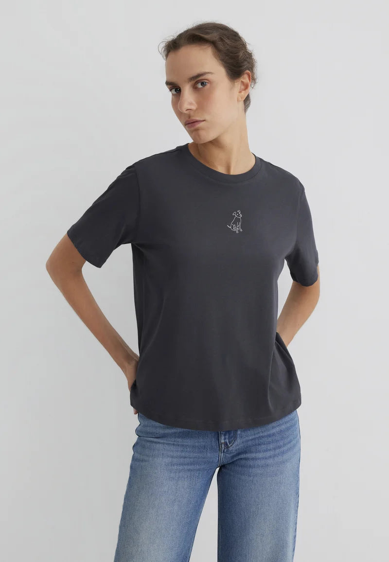 Mavi T-Shirt asphaltgrau Hunde-Silhouette