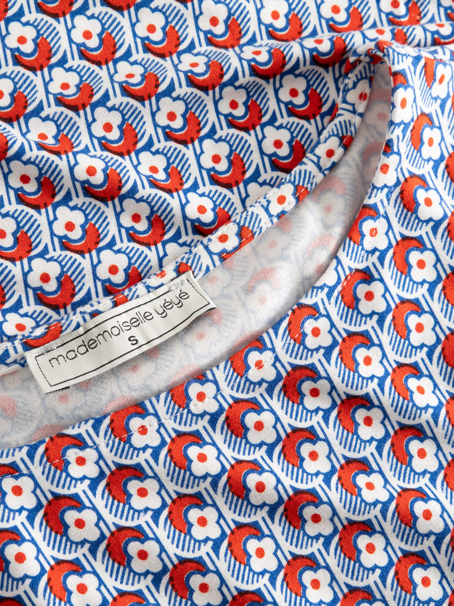 Mademoiselle Yeye Kleid, The Daily Chill Out Dress, blooming blau rot