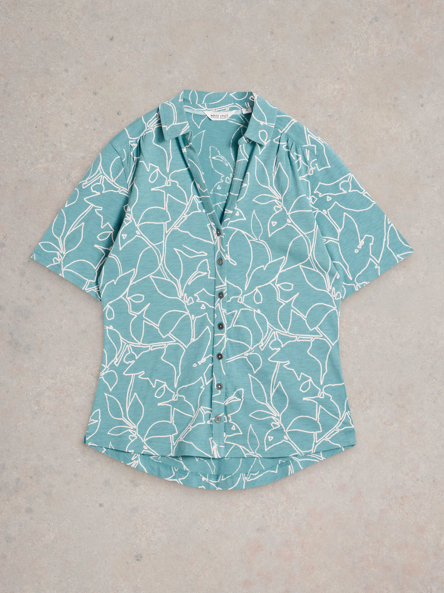 White Stuff Annie Jersey Shirt, Bluse blue print