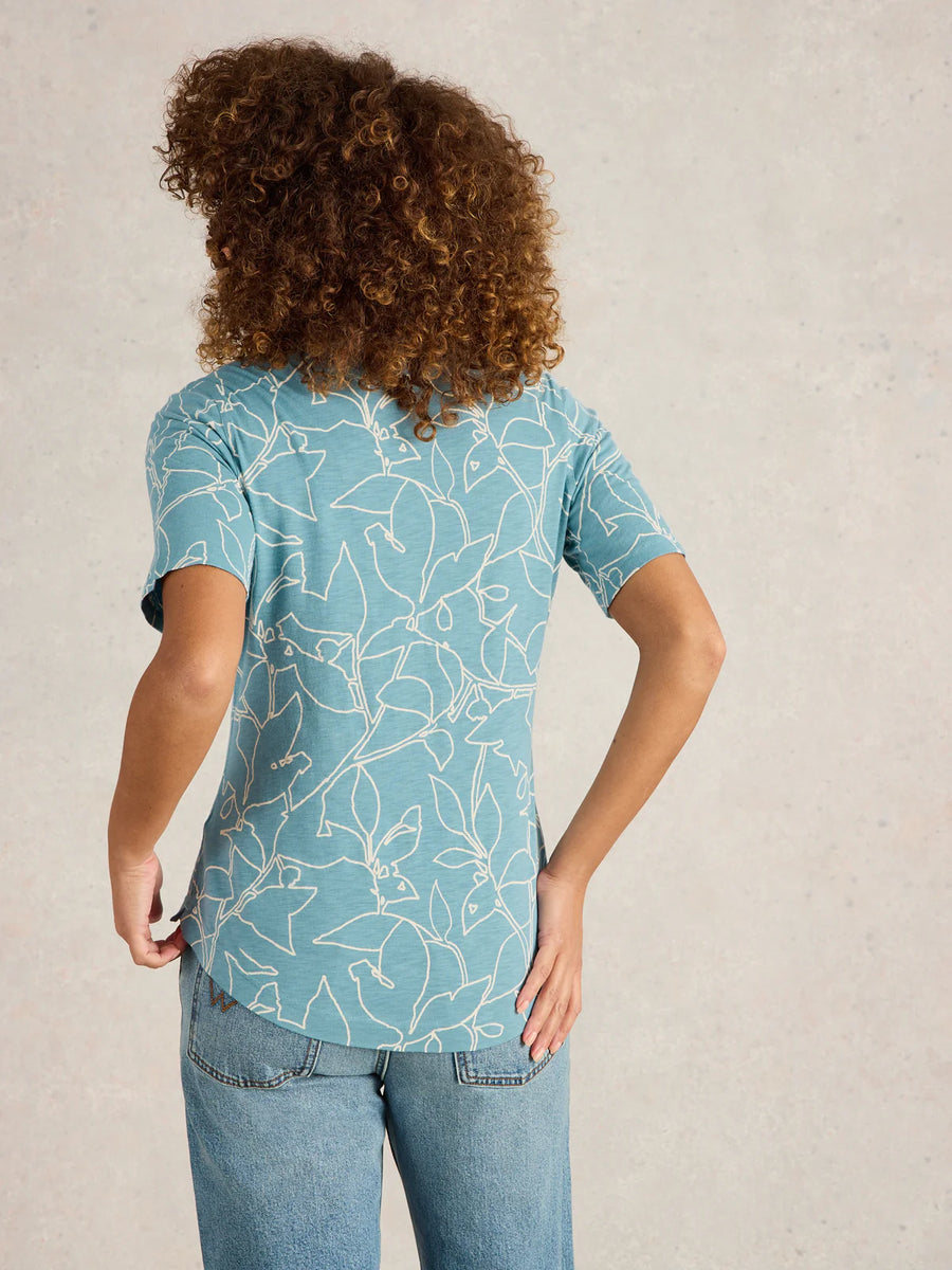 White Stuff Annie Jersey Shirt, Bluse blue print