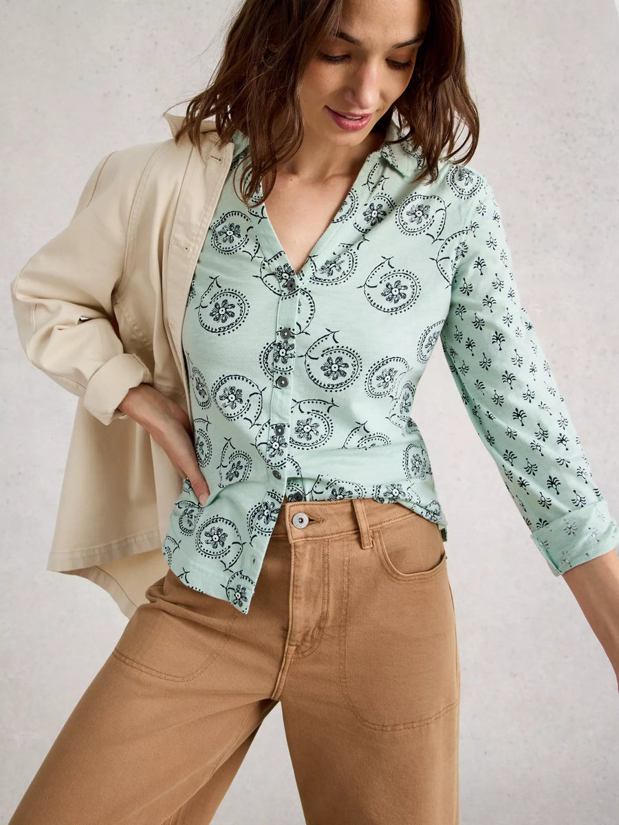 White Stuff Annie Langarmshirt green mlt