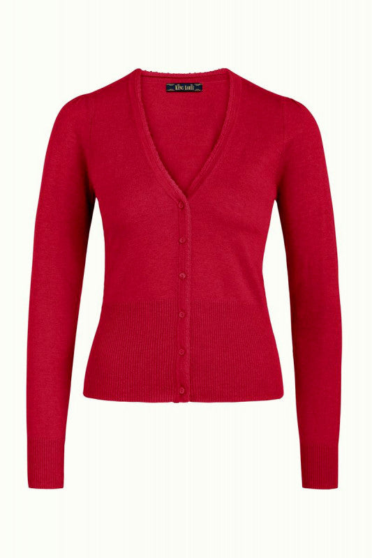 King Louie Cardi V Cocoon Icon Red, Cardigan