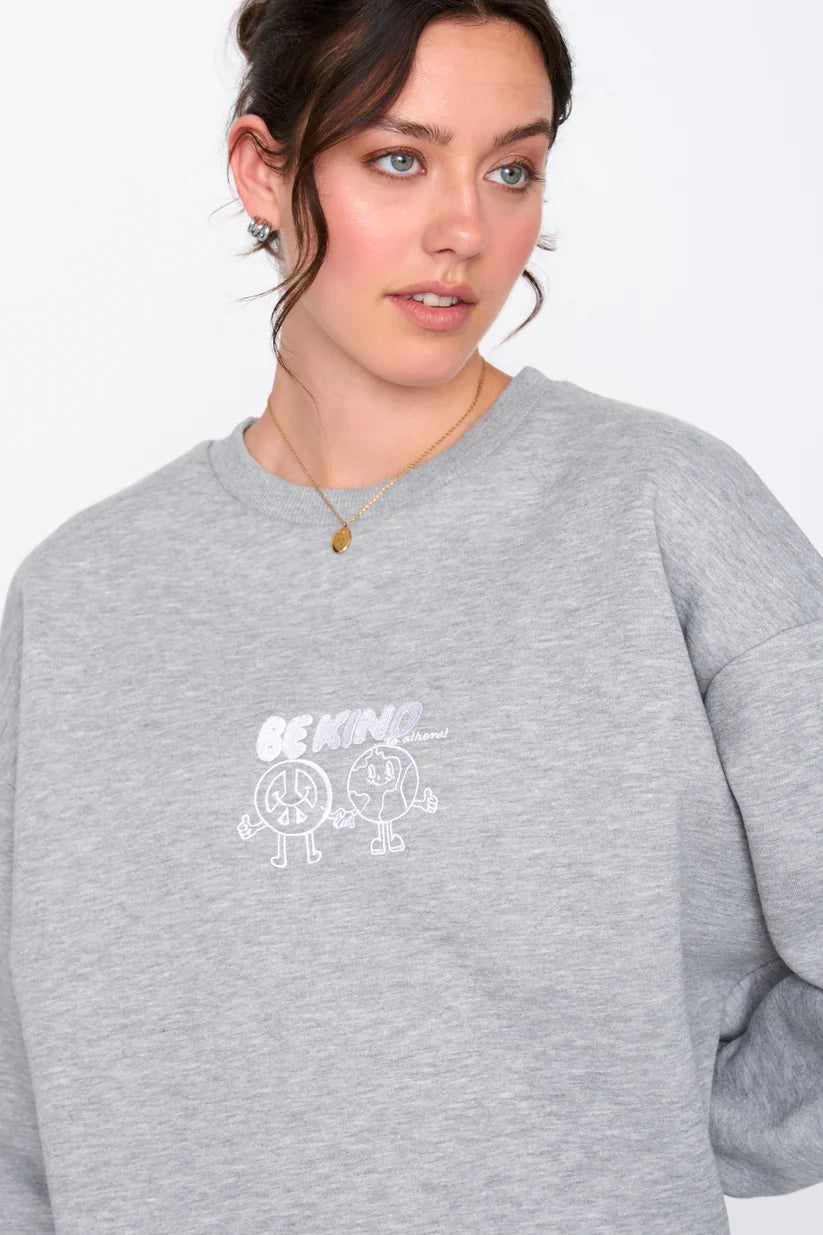 24Colours Sweatshirt grey mottled, Be Kind To Others