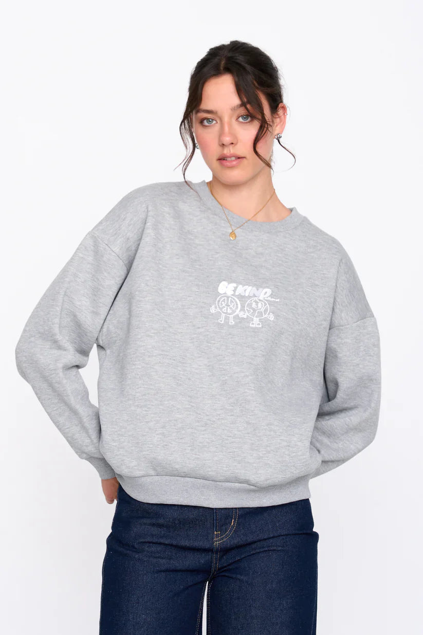 24Colours Sweatshirt grey mottled, Be Kind To Others
