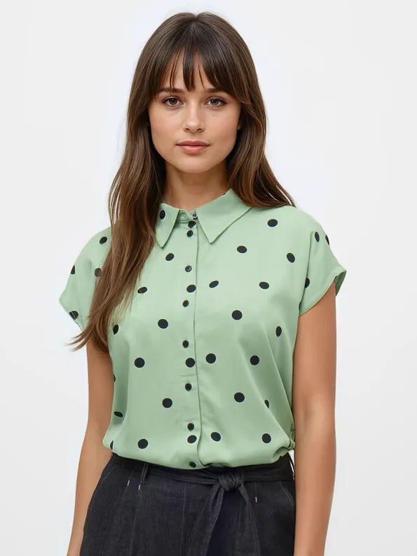 Mademoiselle Yeye And Now? Blouse polkadots green black