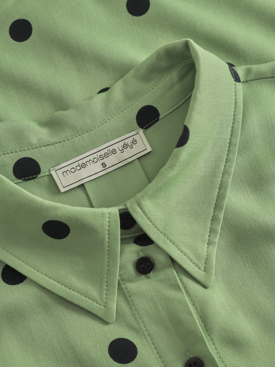 Mademoiselle Yeye And Now? Blouse polkadots green black
