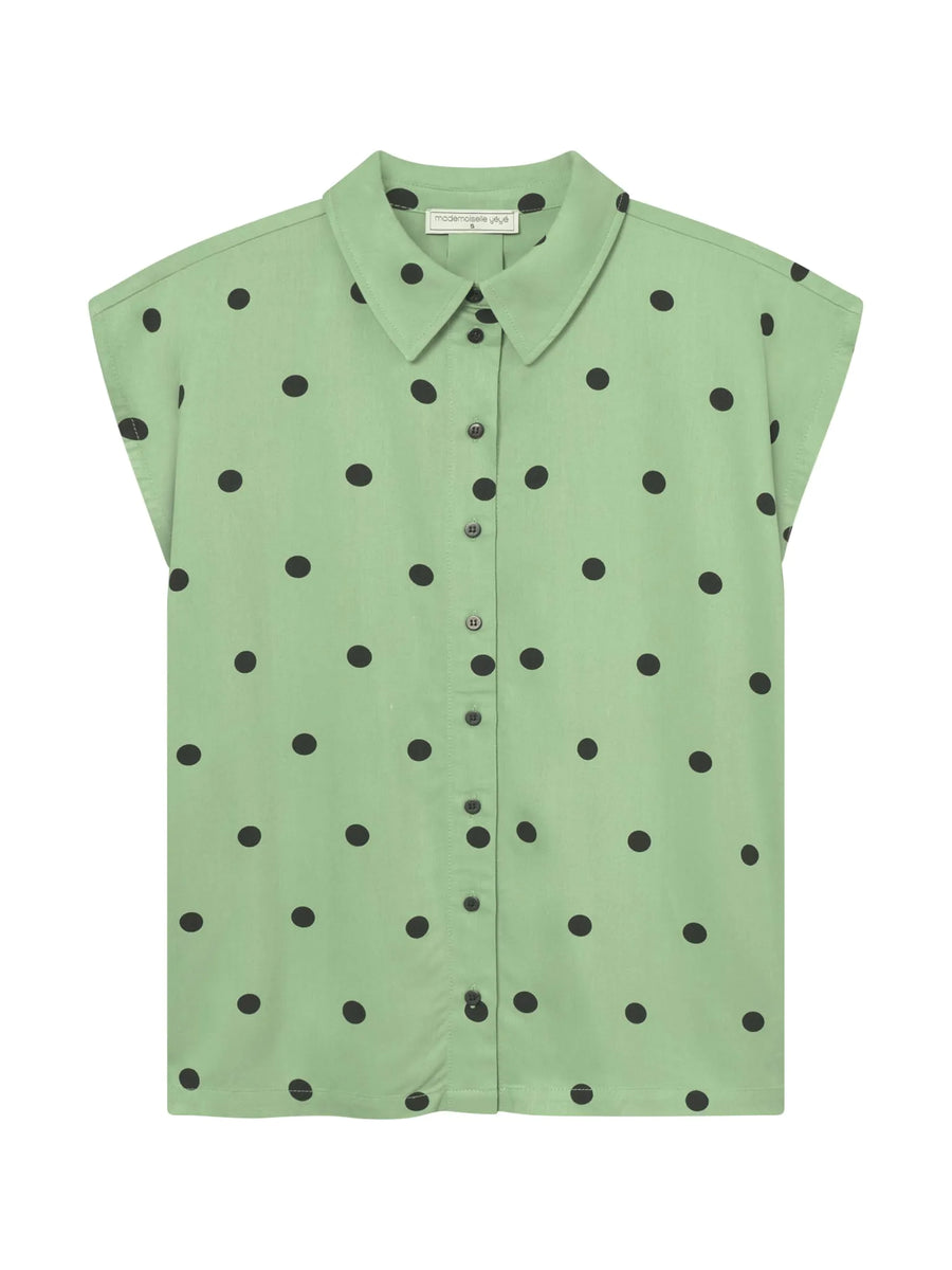 Mademoiselle Yeye And Now? Blouse polkadots green black