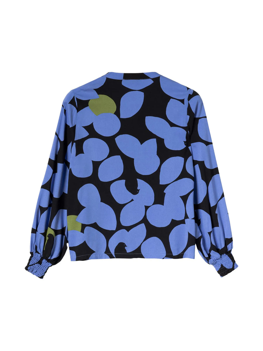 Mademoiselle Yeye Bluse, Bleuet d Eloise Blouse, birds blue black