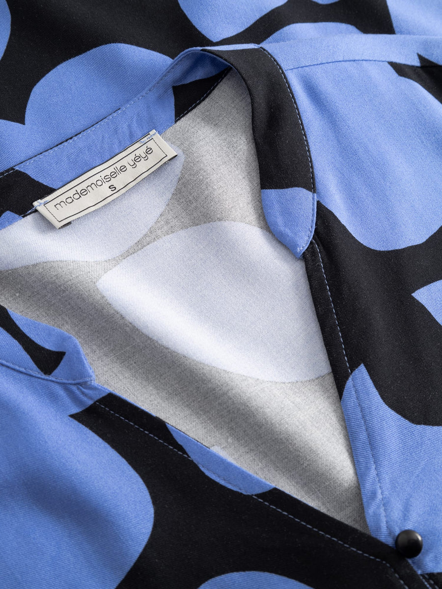 Mademoiselle Yeye Bluse, Bleuet d Eloise Blouse, birds blue black