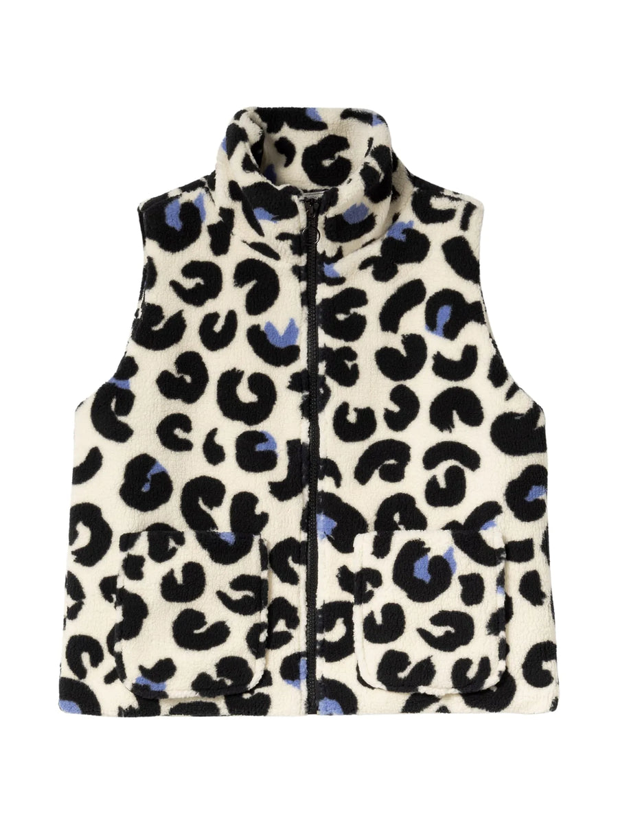 Mademoiselle Yeye Meow wow Vest, Weste blau Leopardenflecken