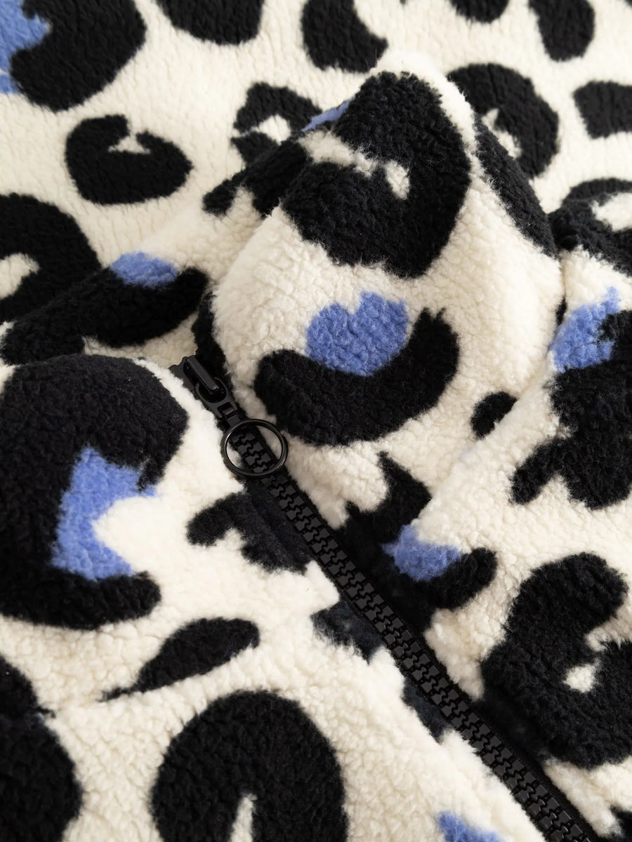 Mademoiselle Yeye Meow wow Vest, Weste blau Leopardenflecken
