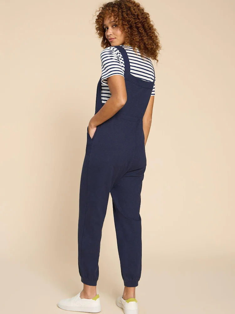 White Stuff Daphne Jersey Dungaree, navy, Latzhose