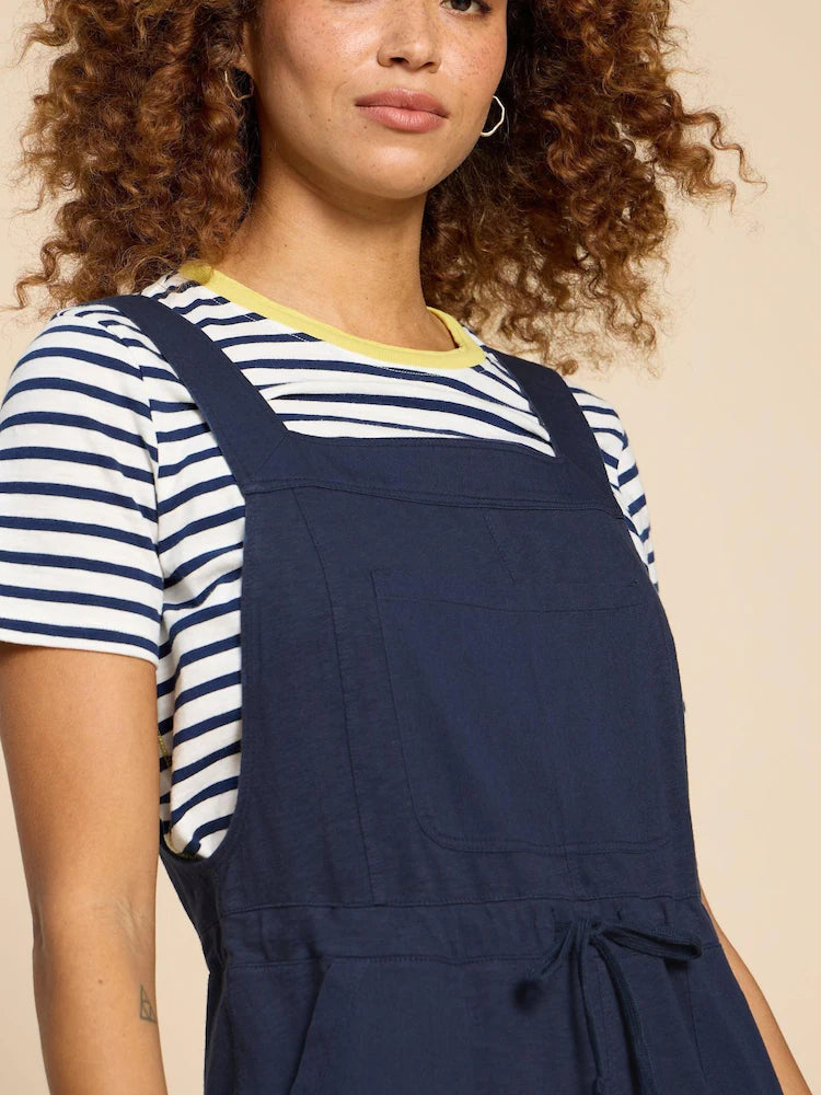 White Stuff Daphne Jersey Dungaree, navy, Latzhose