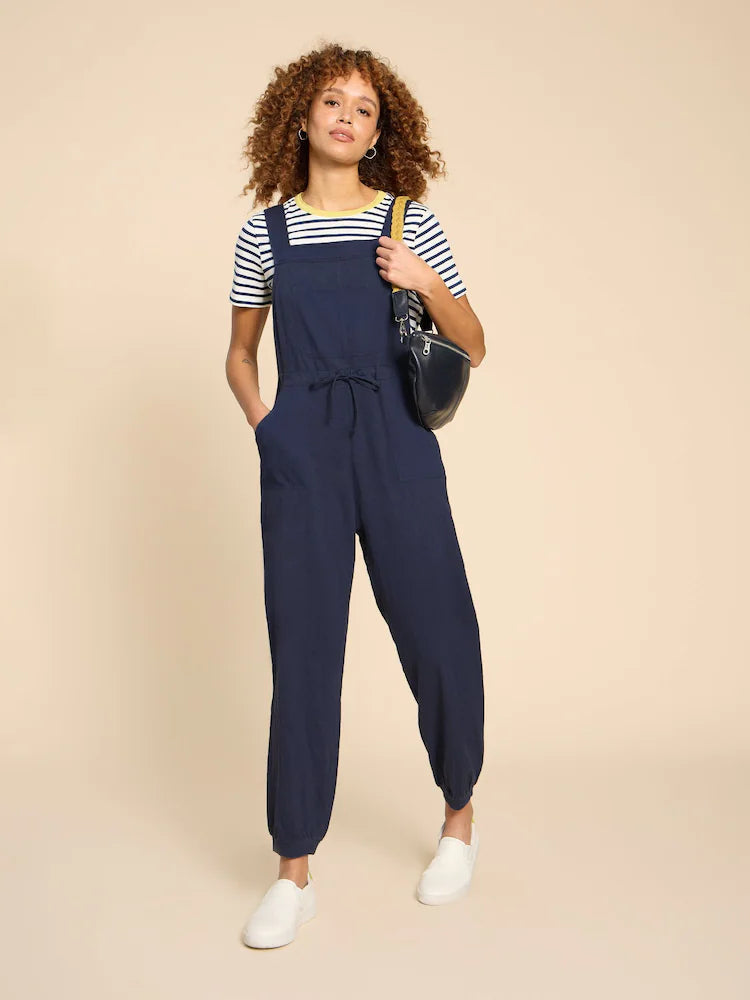 White Stuff Daphne Jersey Dungaree, navy, Latzhose