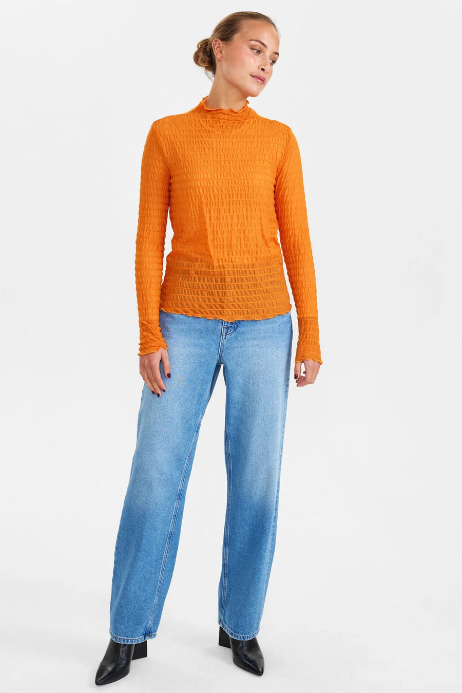 Nümph Numagda Blouse Mesh orange, marmelade