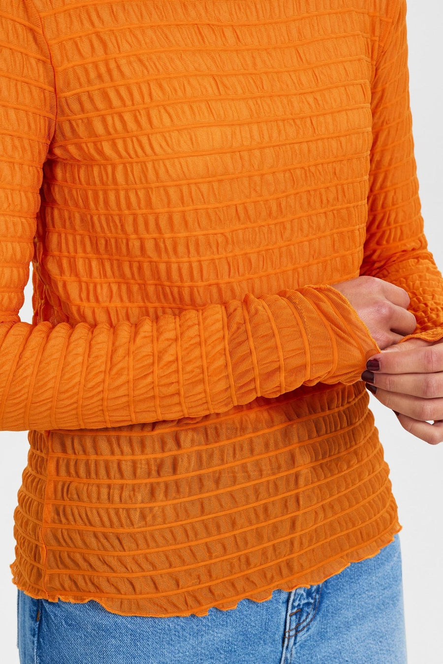 Nümph Numagda Blouse Mesh orange, marmelade