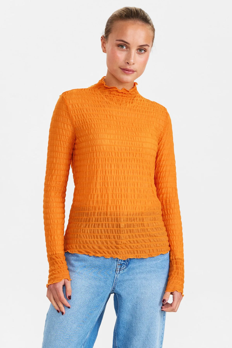 Nümph Numagda Blouse Mesh orange, marmelade