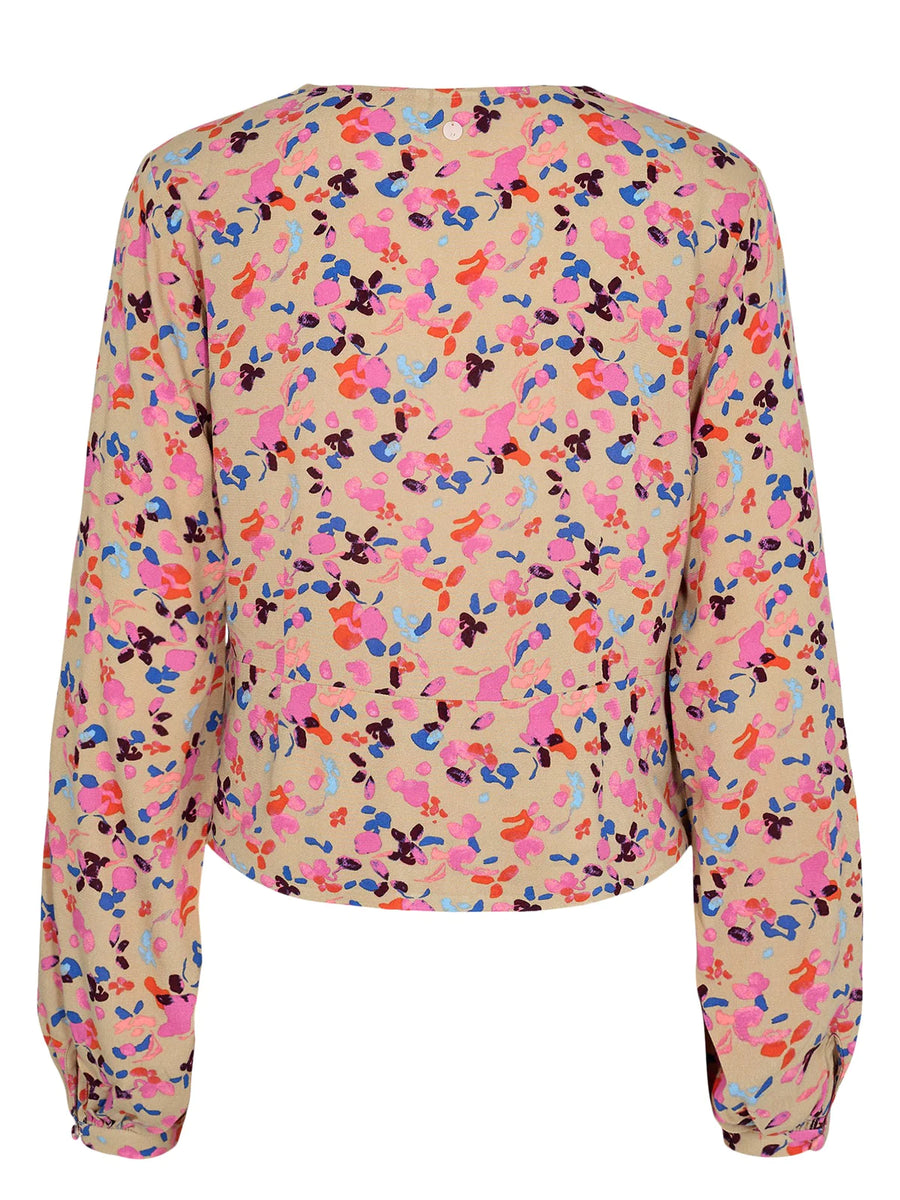 Nümph Bluse Nuria Twill beige pink blau
