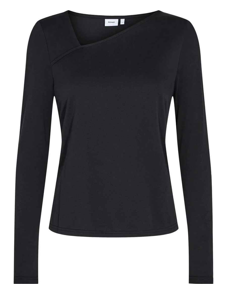 Nümph Nuovina Langarmshirt caviar