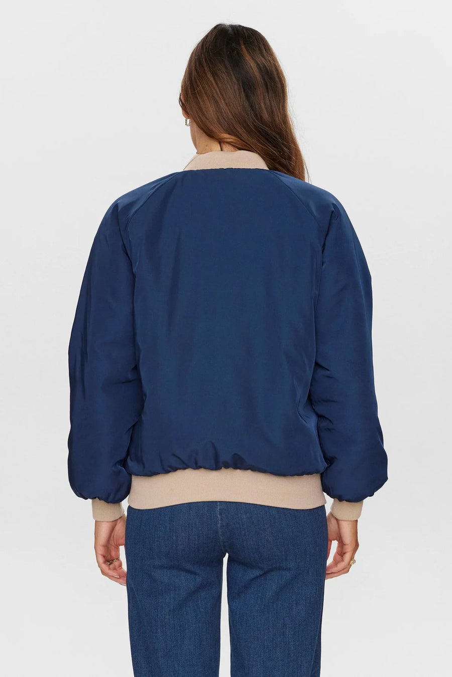 Nümph NUetera Wendejacke dark sapphire, Teddy brown