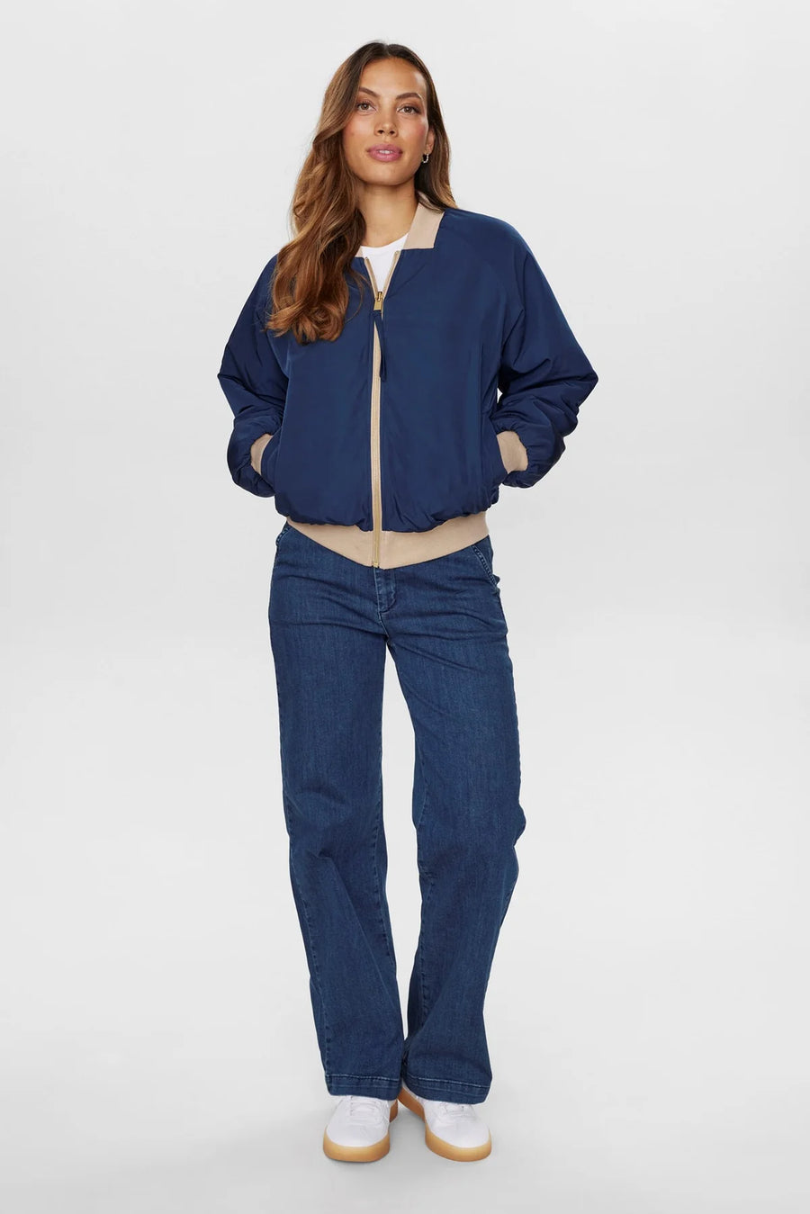 Nümph NUetera Wendejacke dark sapphire, Teddy brown