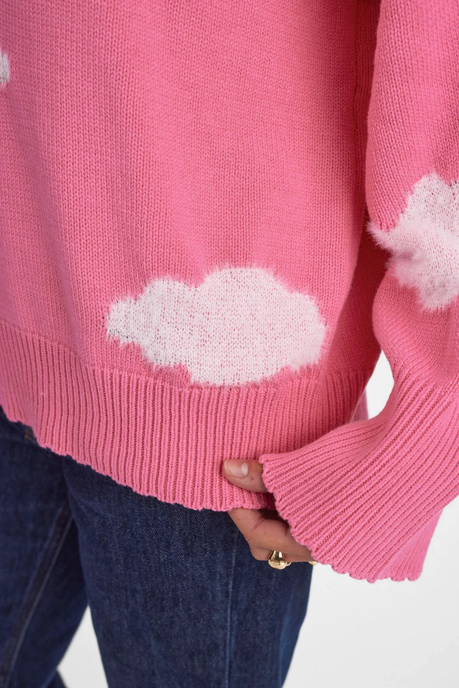 Nümph Nuheavenly Pullover pink carnation, Wolkenpulli