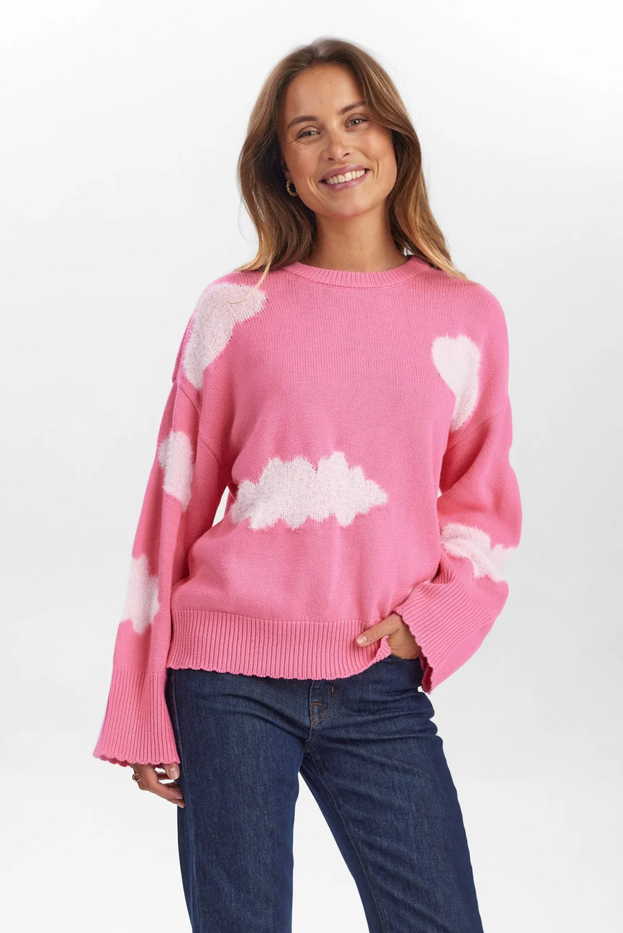 Nümph Nuheavenly Pullover pink carnation, Wolkenpulli