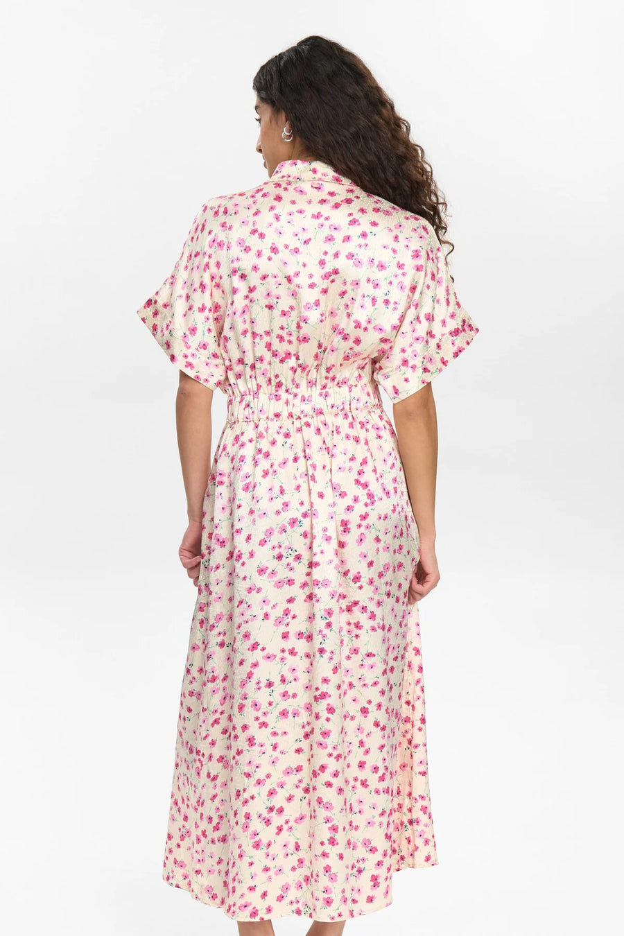 Nümph Nutwinkle Dress, Kleid, ecru, geblümt, rosa