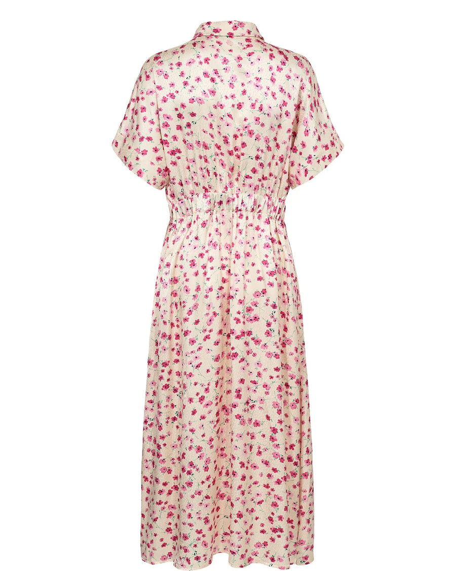 Nümph Nutwinkle Dress, Kleid, ecru, geblümt, rosa