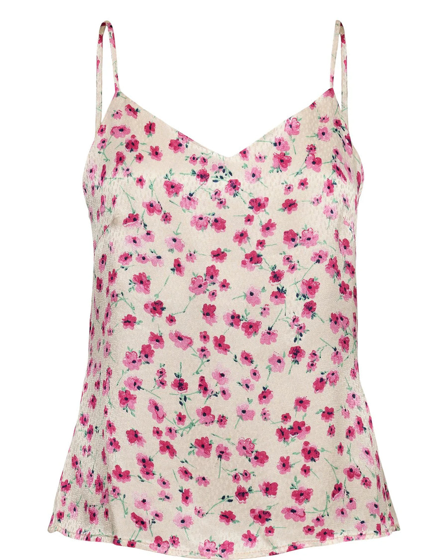Nümph Nutwinkle Strap Top, ecru, geblümt rosa