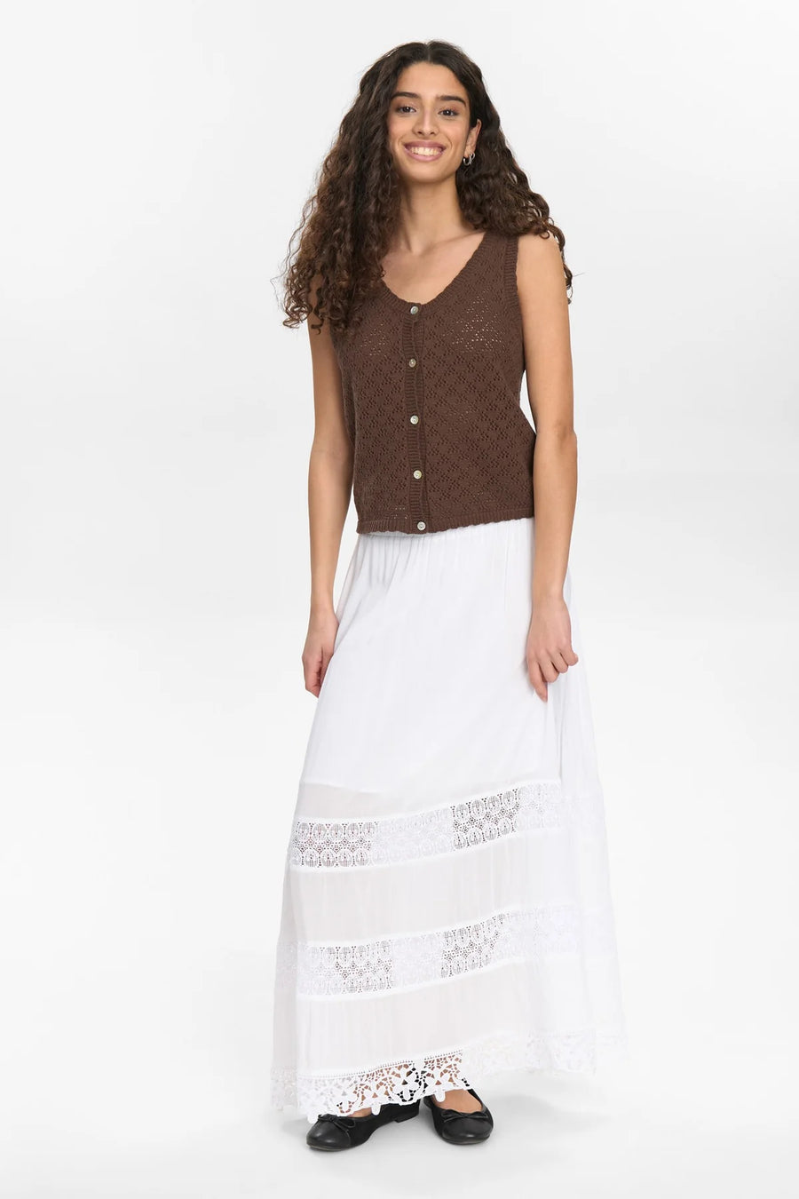 Nümph Nudarwina Stricktop, shopping bag, brown