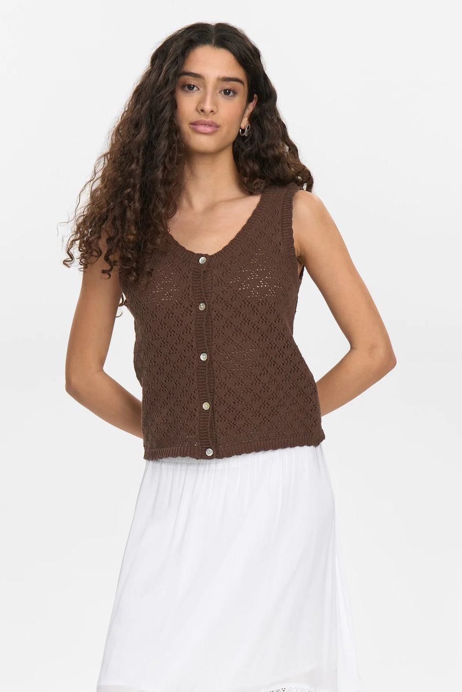 Nümph Nudarwina Stricktop, shopping bag, brown