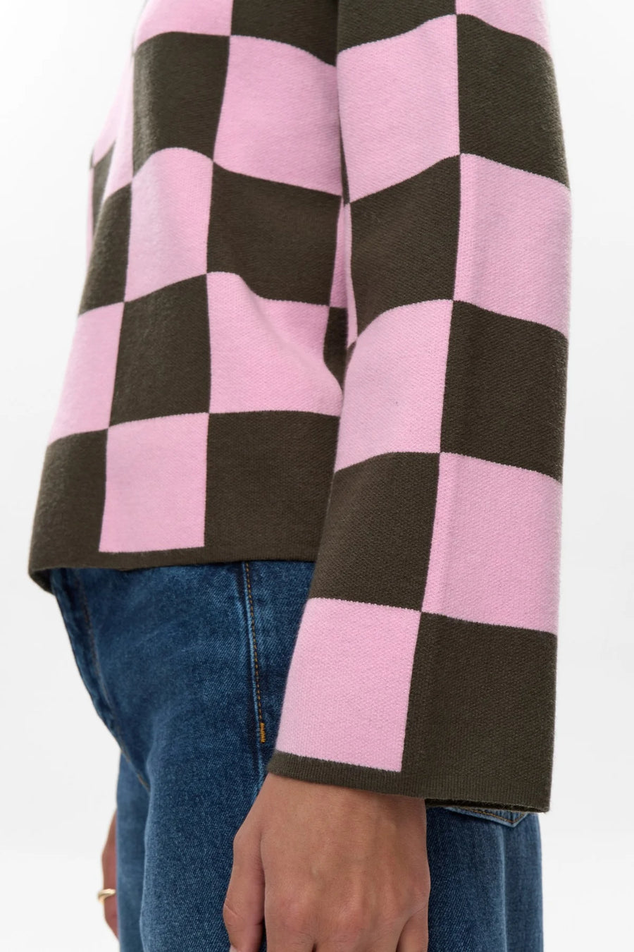 Nümph Nuciri Pullover grape leaf, rosa braun kariert