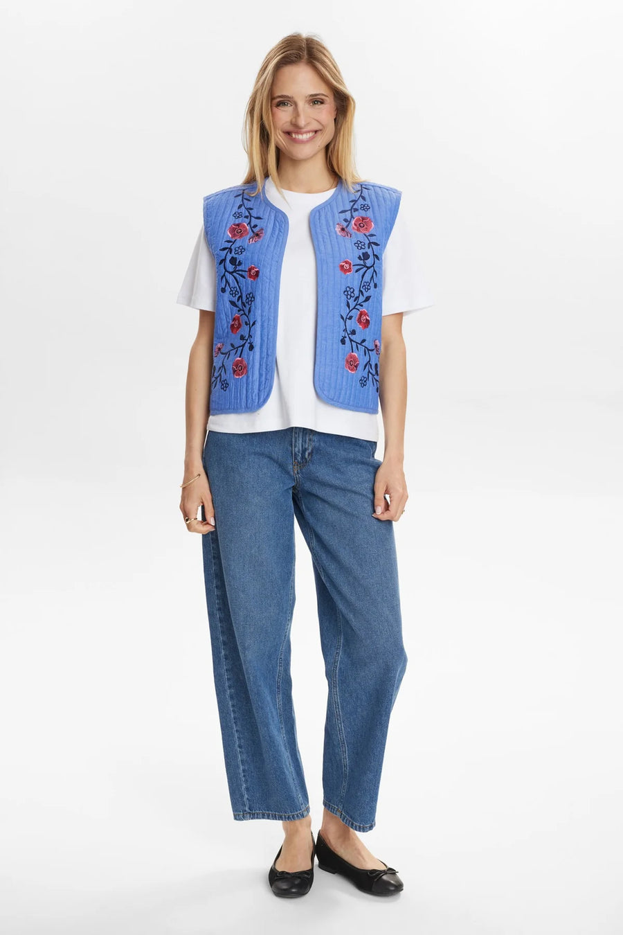 Nümph Nujodie Weste medium blue denim