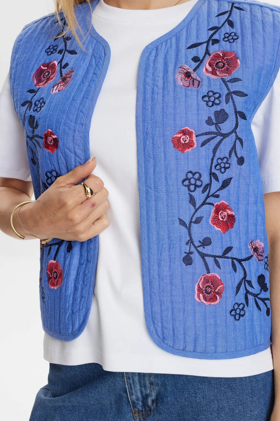 Nümph Nujodie Weste medium blue denim