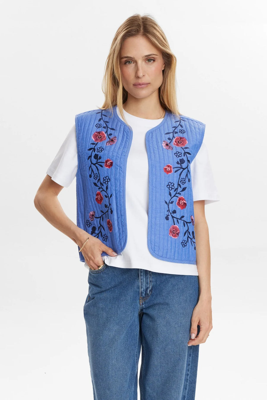 Nümph Nujodie Weste medium blue denim